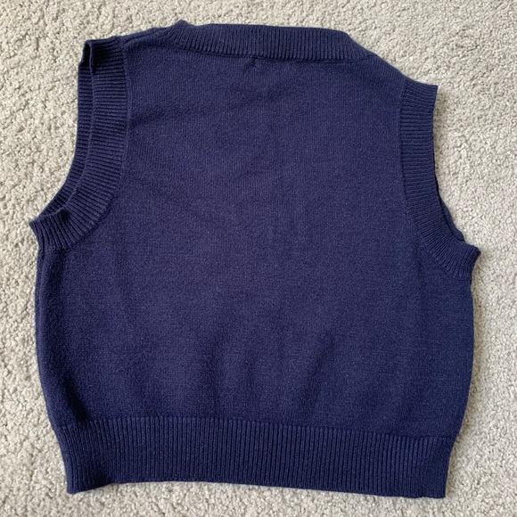 sweater vest plaid blue, plaid sweater vest, blue sweater vest, y2k, vintage - Picture 2 of 3